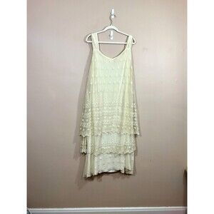 VTG April Too April Cornell Maxi Dress OS Beige Boho Fairy 90s Romantic Coquette